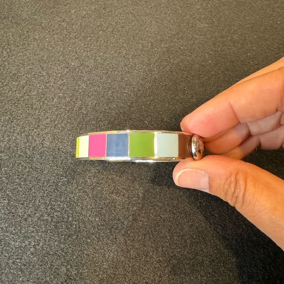 Coach retired colorful signature stripe enamel bangle bracelet - Picture 5 of 13